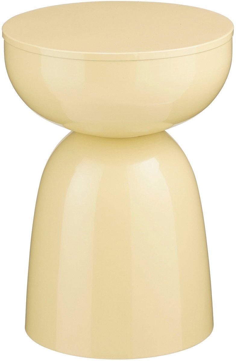 Mica Decorations Elliot Bijzettafel - Bijzettafel Rond H45 x Ø32 cm - Bijzettafeltje voor Woonkamer of Slaapkamer - Ideaal als Plantentafeltje - IJzer met Poedercoating - Beige
