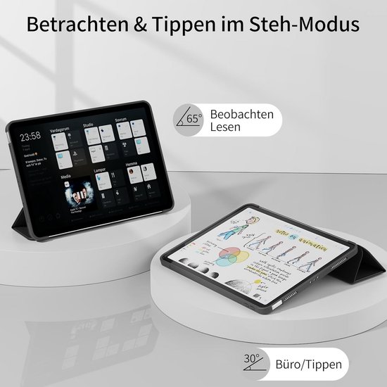 Schokbestendige iPad Hoes 10e & 11e Generatie 10.9 Inch met Trifold Standaard & Auto Wake/Sleep Zwart — afbeelding 2