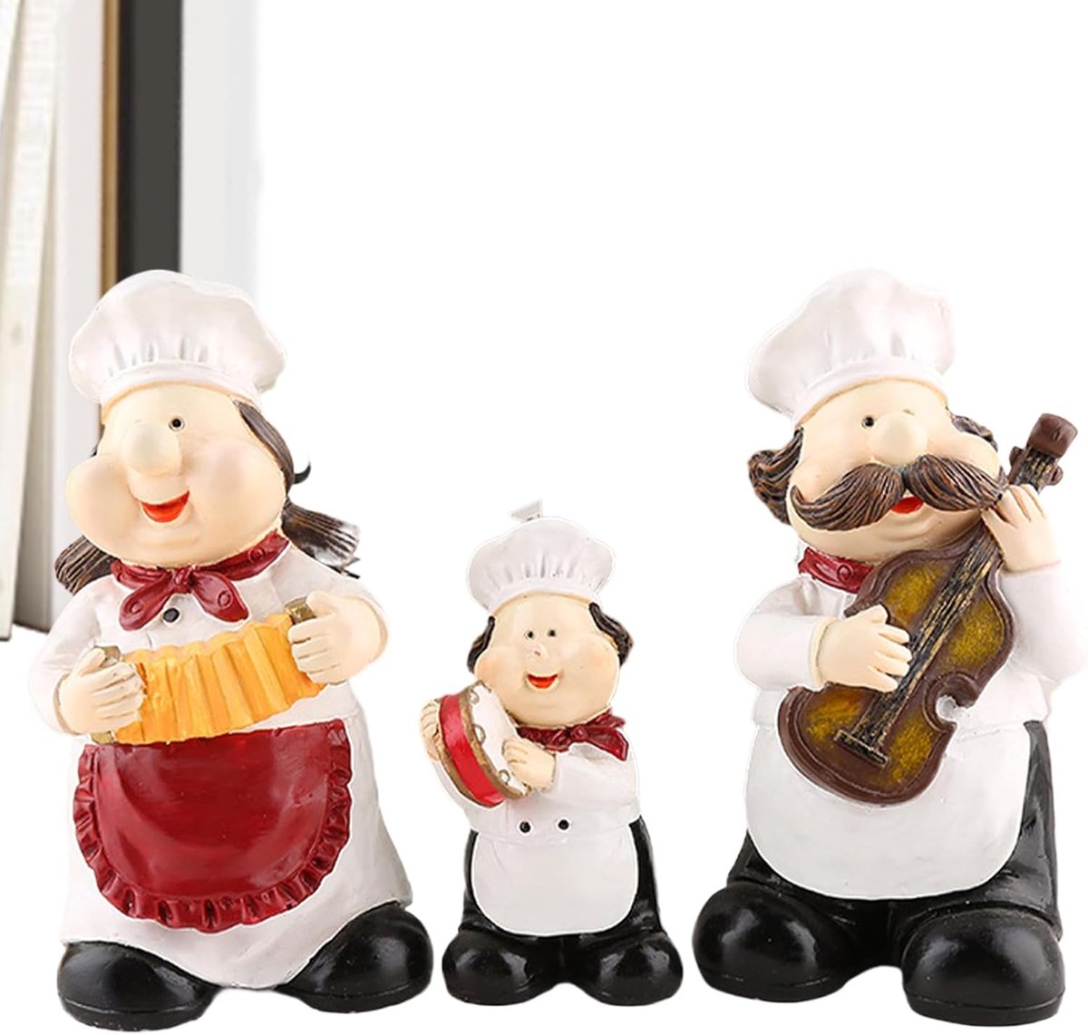 Keukendecoratie Set - Vrolijke Beeldjes - Keuken Decoratie - Drie Delige Set - 458 gram
