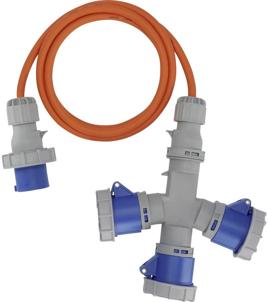 Brennenstuhl 1167670202 Stroom Verlengkabel Blauw, Grijs, Oranje 2 m H07RN-F 3G 2,5 mm²