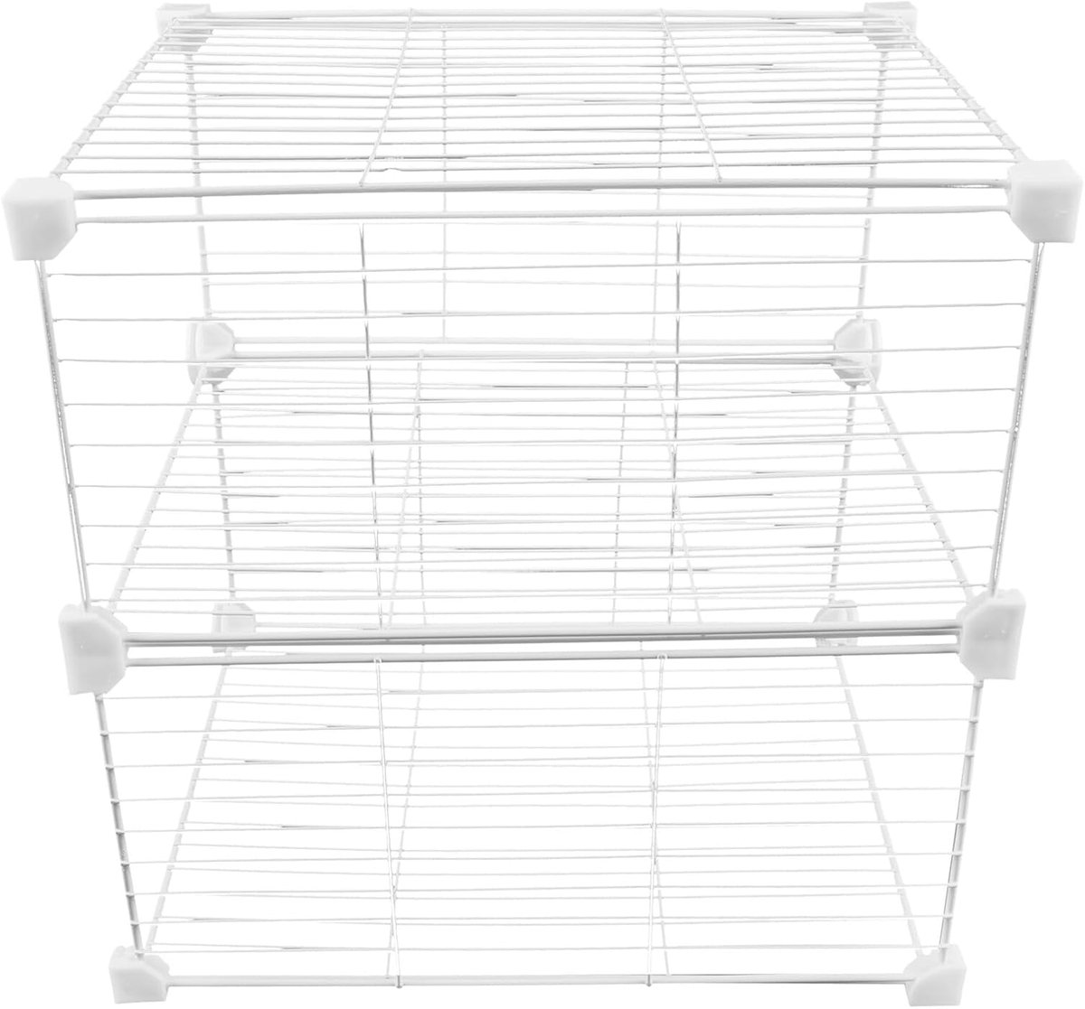 Vriezer Organizer Mand - Koelkast Indeling - Voedsel Opslag - Verstelbaar Scheidingsrek - 37 x 36 x 30 cm - Wit