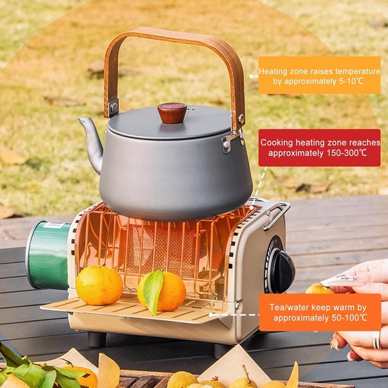 Tentfornuis Gasfornuis - Campingkachel Outdoor - Koken Buiten - Verstelbare Vlamregeling - 14.5x18x14.5 cm - Groen — afbeelding 4