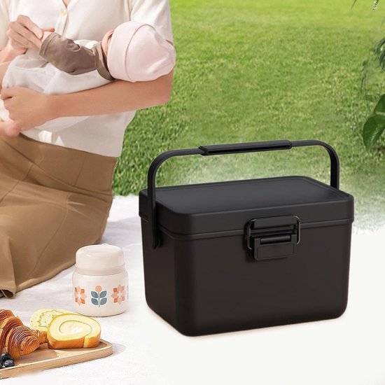 Geïsoleerde Koelbox - Draagbare Koelbox - Eten Warm Houden - Compact Ontwerp - 3.8 Liter - Zwart — afbeelding 2