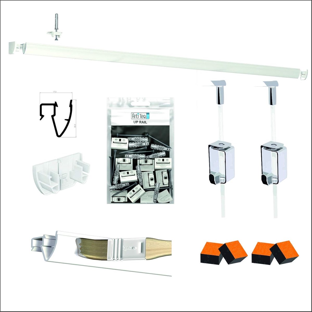 Fotolijst Ophangsysteem - Foto Bevestiging - Muur Decoratie - Plafond Bevestiging - 10 Meter Draad - Wit