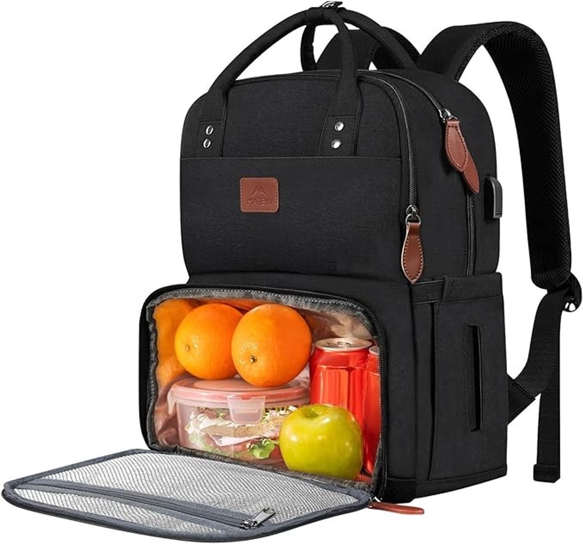 Multifunctionele lunchrugzak met geïsoleerd vak en laptopbescherming
