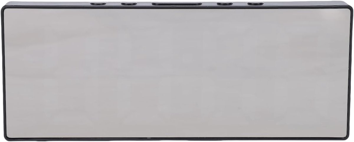 LED Spiegelwekker - Digitale Klok - Slaapkamer Gebruik - Instelbare Helderheid - 625 Inch Scherm - Zwart Frame Groen Licht