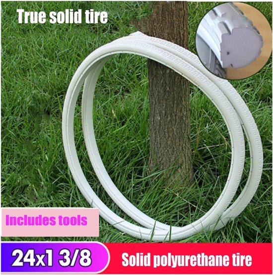 Rolstoelband Massief - Polyurethaan Band - Rolstoel Vervanging - Lekbestendig Snel - 24x1 3/8 inch - Grijs — afbeelding 3