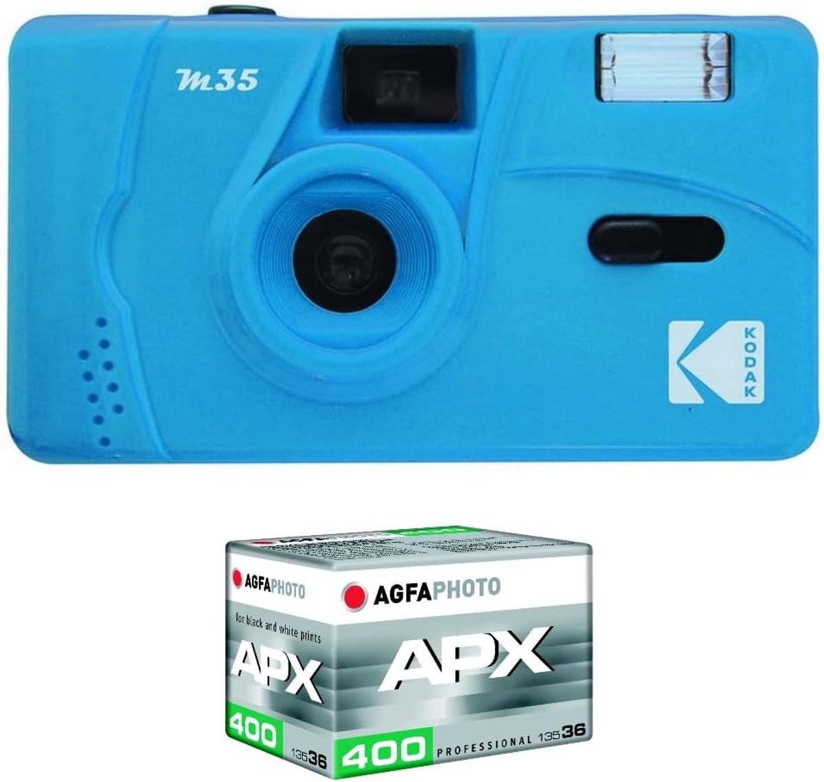 Oplaadbare Camera - 35mm Film Camera - Momenten Vastleggen - ISO-Vrije Film Inbegrepen - Cerulean Blauw