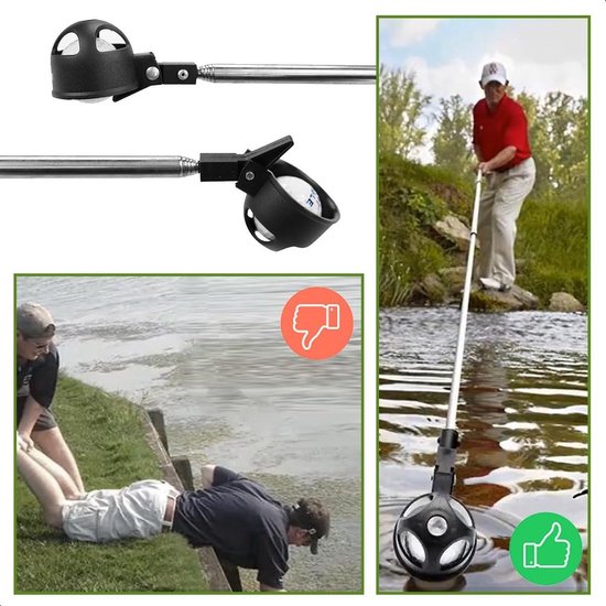 Golfbalhengel - Ball retriever - Golfbal Terughalen - Automatische vergrendeling - 2 meter uitschuifbaar - Zwart — afbeelding 3