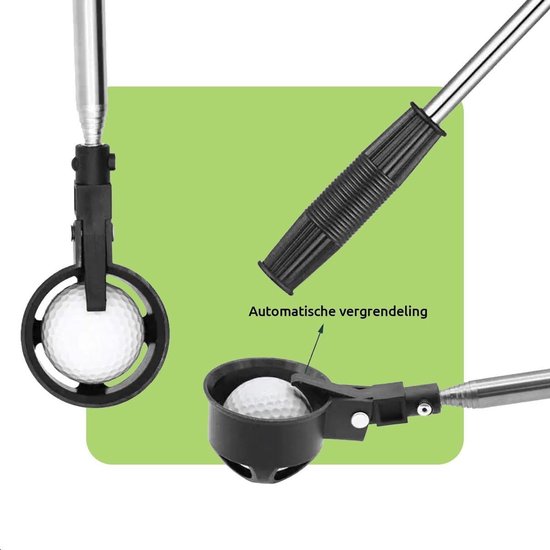 Golfbalhengel - Ball retriever - Golfbal Terughalen - Automatische vergrendeling - 2 meter uitschuifbaar - Zwart — afbeelding 4