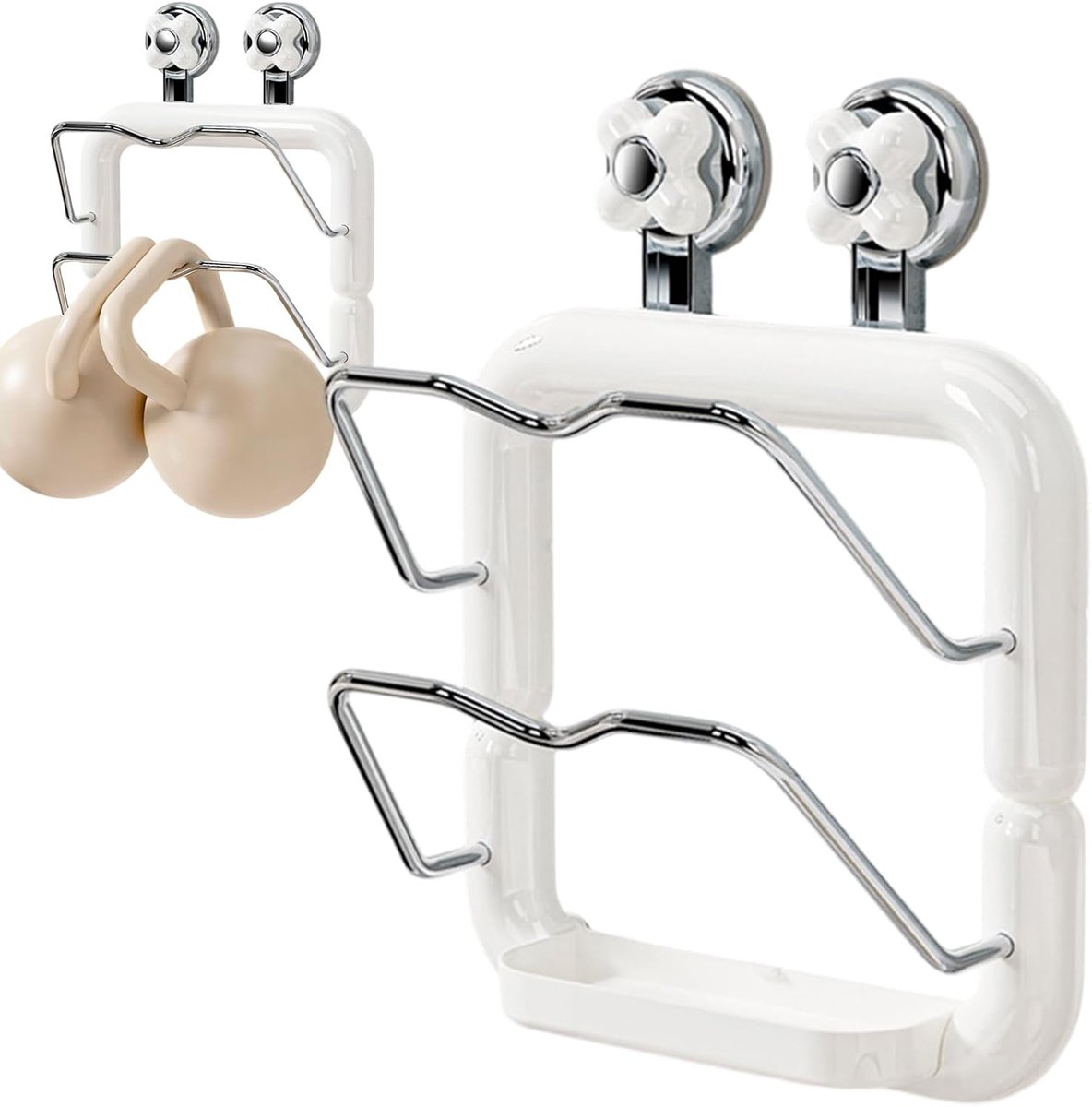 Potdekselhouder - Keuken Organizer - Keuken Opbergen - Antislip Wandmontage - 23x30x14 cm