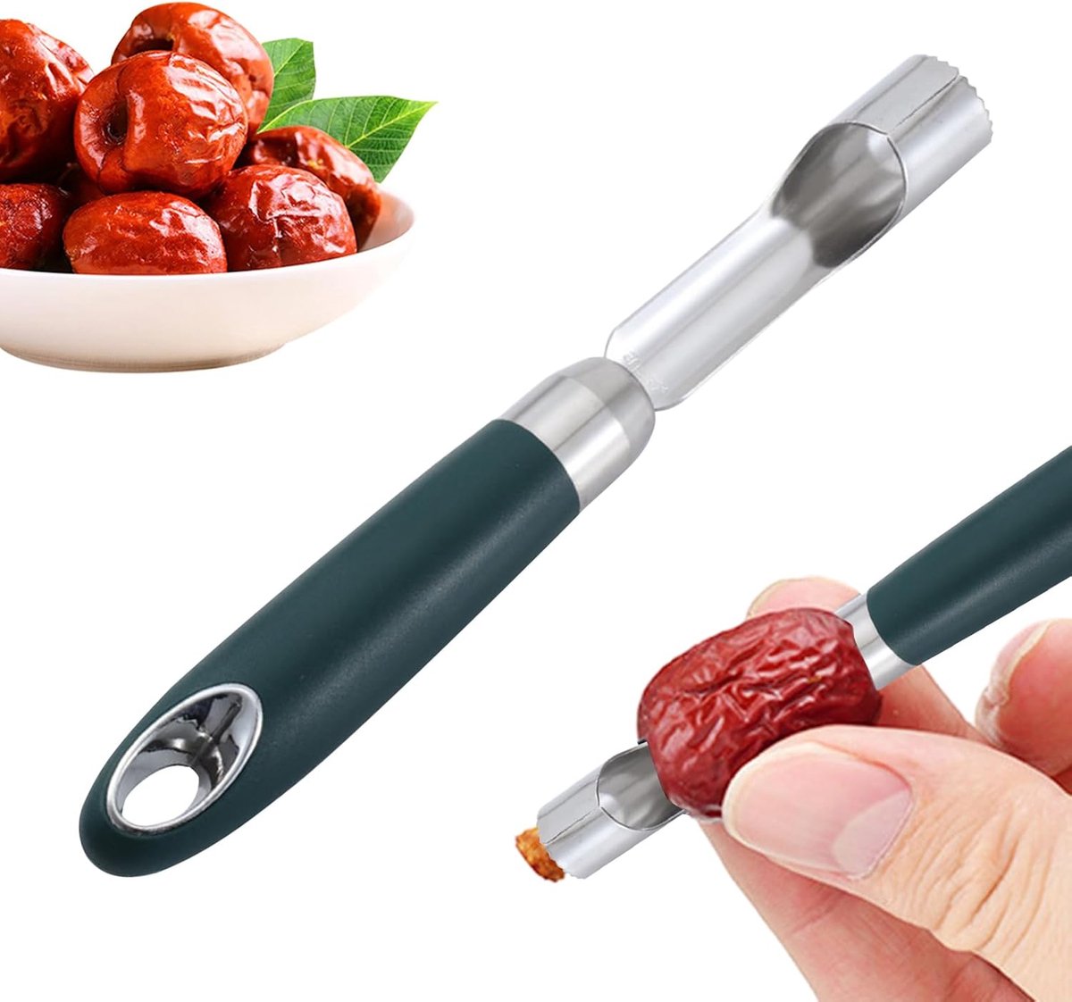 Fruitontpitter - Keukenhulp - Snel Ontpitten - Roestvrij Staal - 20cm Lengte