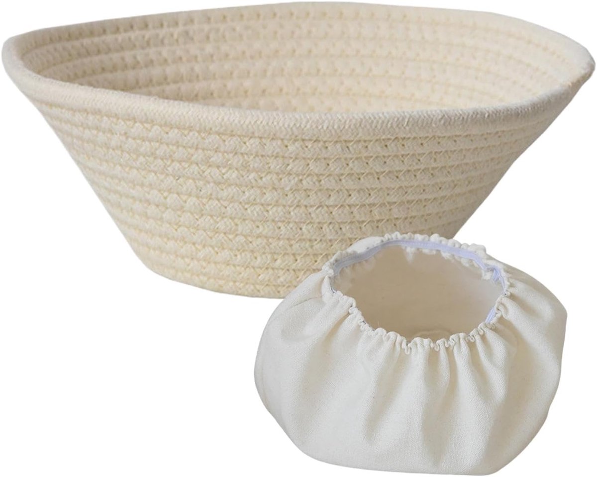 Desem Rijsmand - Brood Fermentatie Kom - Ambachtelijk Brood Bakken - Ademend Katoen Touw - 20.8 cm breed - Natuurlijk