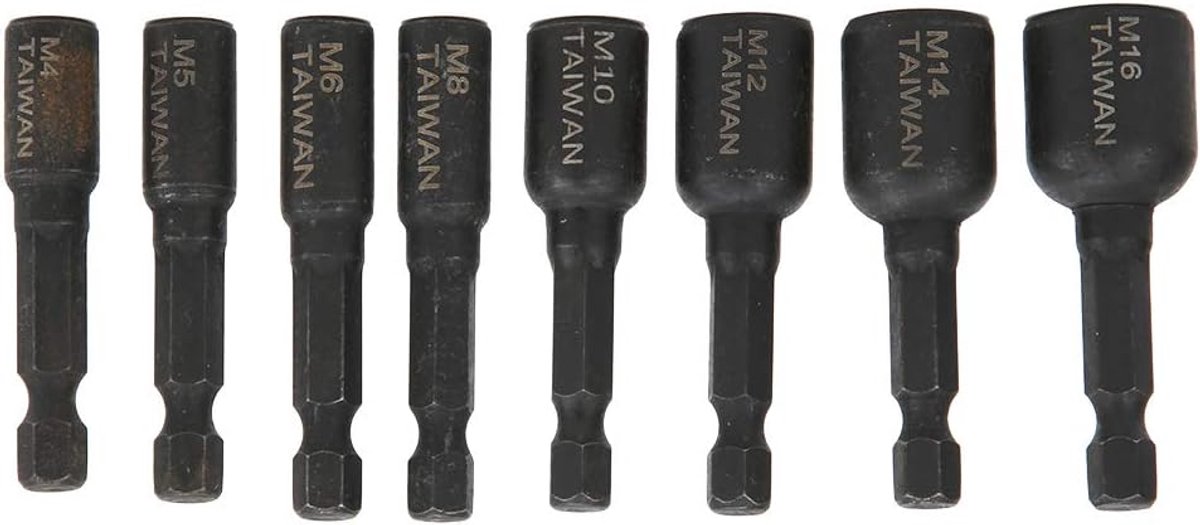 Kraandoppen Set - Zeskant Schroevendraaier - Machine Onderhoud - Hoge Hardheid Staal - 8 Stuks Set