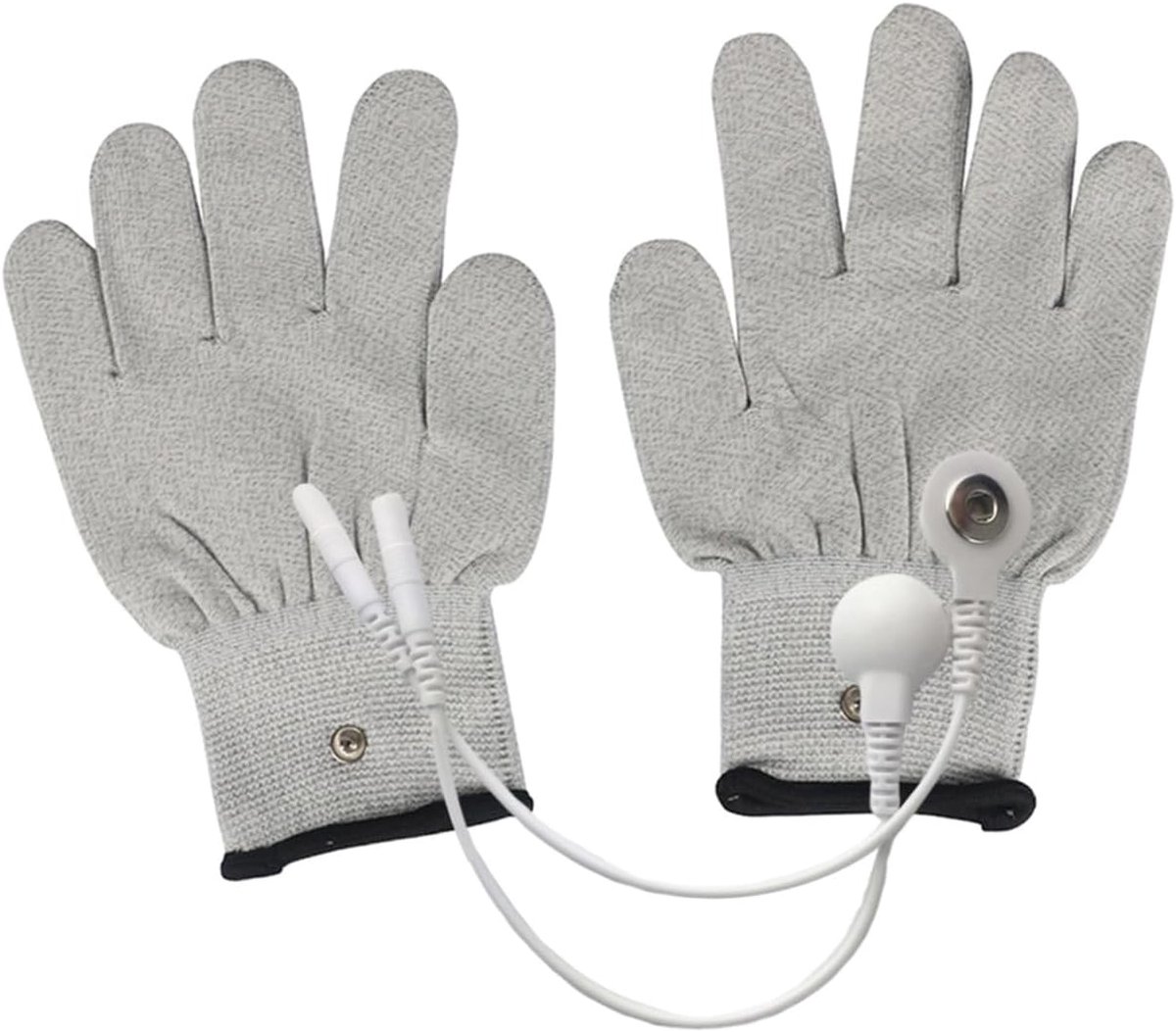 Therapiehandschoenen - Massagehandschoenen Stimulatie - Gezichtsbehandelingen - Zilvervezel en Nylon - Maat L 20x14cm - Grijs