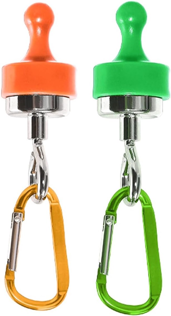 Magnetische Haken - Buitengebruik - D-Type Ophanging - Kampeertenten/Garages/Koelkasten - Luifels - Fluorescerend Groen/Oranje - Geschikt voor 2PCS Magnetische Haken