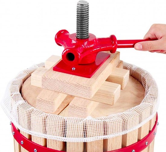 Fruitpers Mand - Druivenpers Appelpers - Zelf Sap Maken - Houten Mand 18L — afbeelding 2