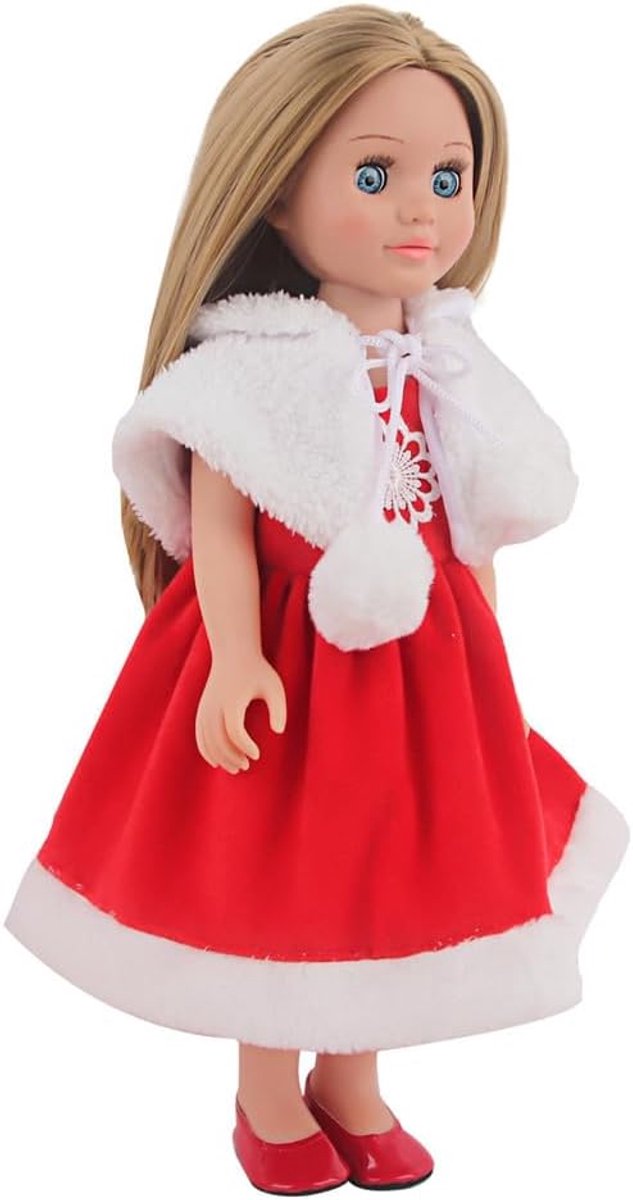 Poppen Kerstjurk - Poppenkleding Set - Poppen Aankleden - Twee Delige Set - 43-46 cm Poppen — afbeelding 5