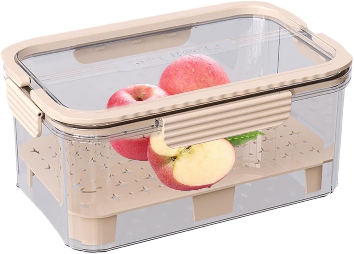 Vershoudbakje Koelkast - Groente Fruit Opslag - Voedsel Langer Houden - Luchtvochtigheid Reguleren - 23 x 17 x 12 cm