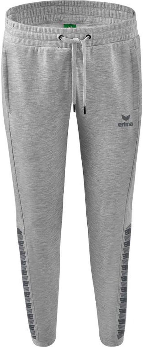 Erima Essential Team Sweatbroek Dames - Licht Grey Melange / Slate Grey | Maat: 34