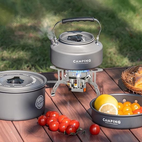 3500W Draagbare Winddicht Camping Gasfornuis - ideaal voor reizen en trekking - 1 stuk - zwart - aluminium — afbeelding 4
