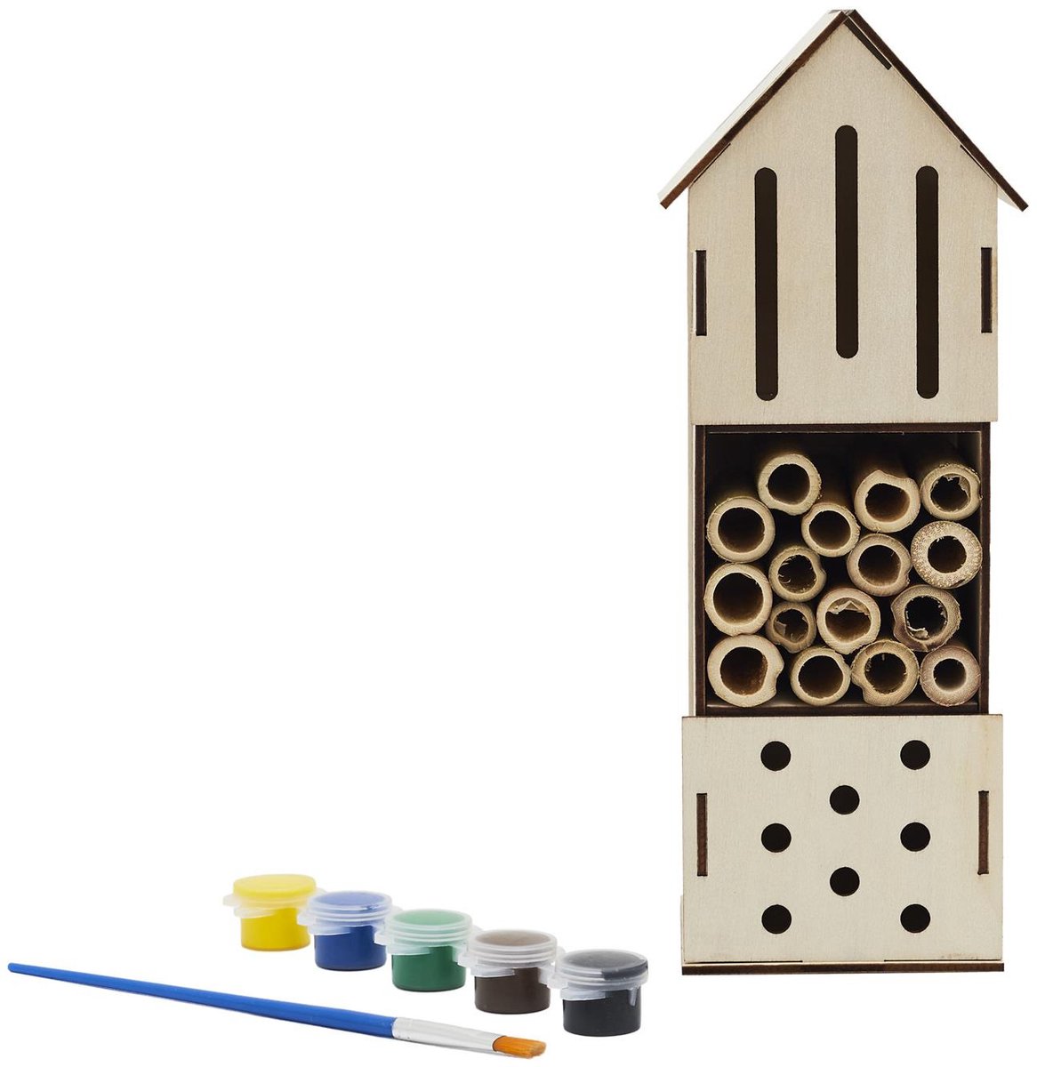 Concept Factory Insectenhotel - DIY - hout - 23,5 cm - inclusief verf -