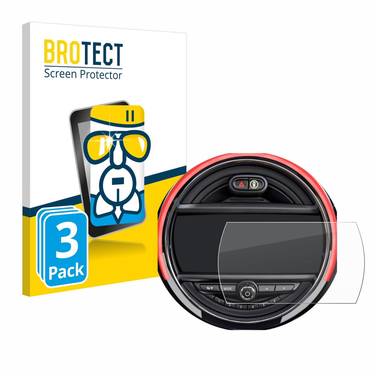 Screenprotector 3 Stuks voor Mini Cooper R56 (6.5") Beschermglas transparant