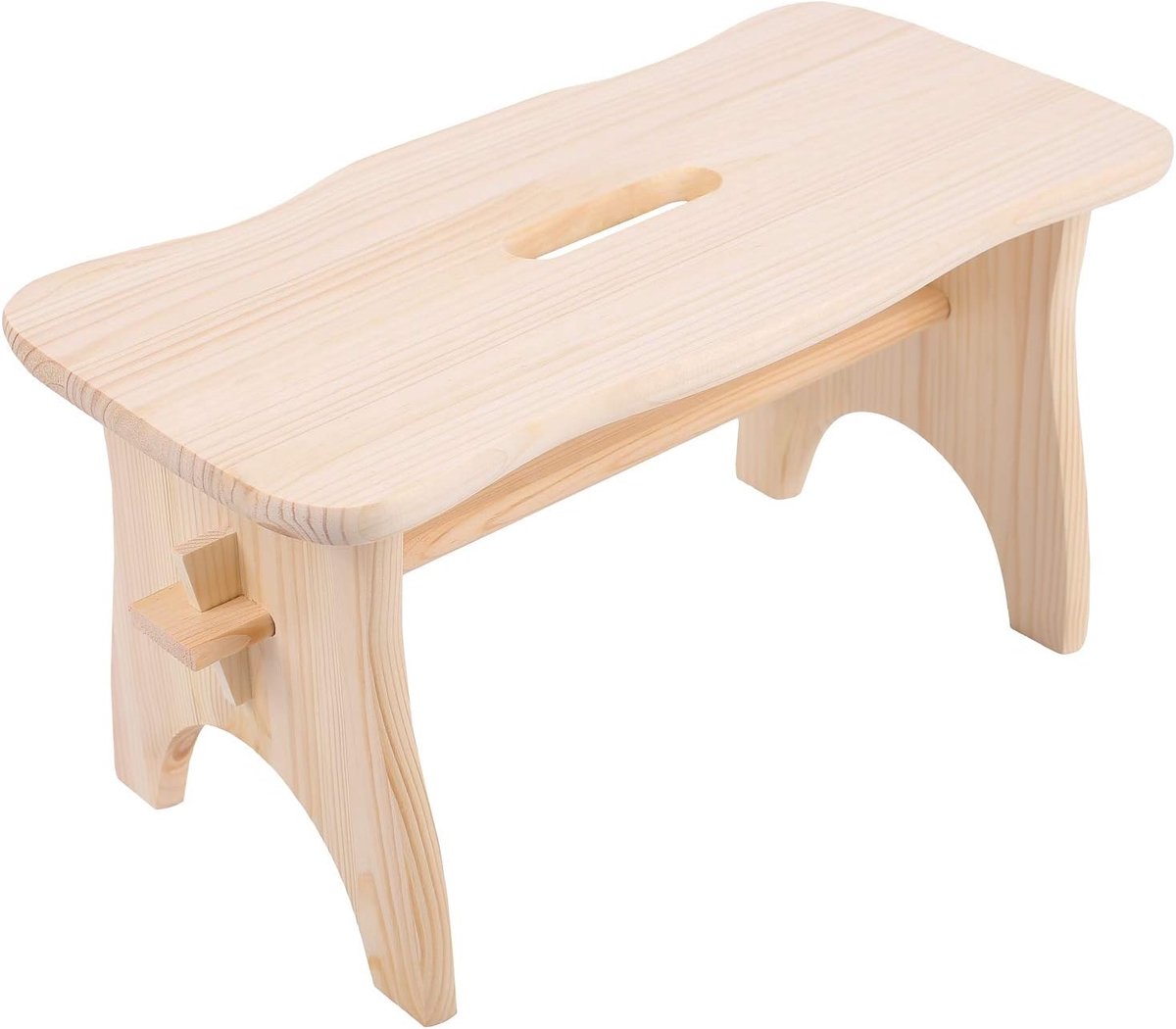 Houten Kinderkrukje - Peuter Opstapje - Bereiken & Ondersteuning - Lichtgewicht & Draagbaar - 39x18x21 cm - Natuurlijk Hout