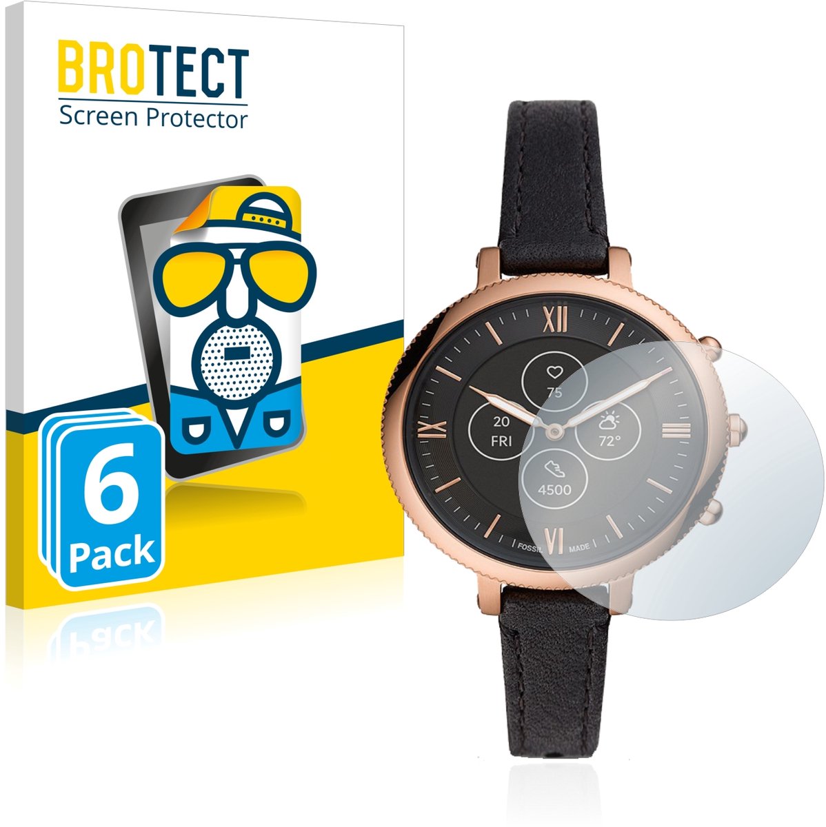 BROTECT - Screenprotector voor Fossil Monroe Hybrid HR - Folie Beschermfolie matte 6 Stuks