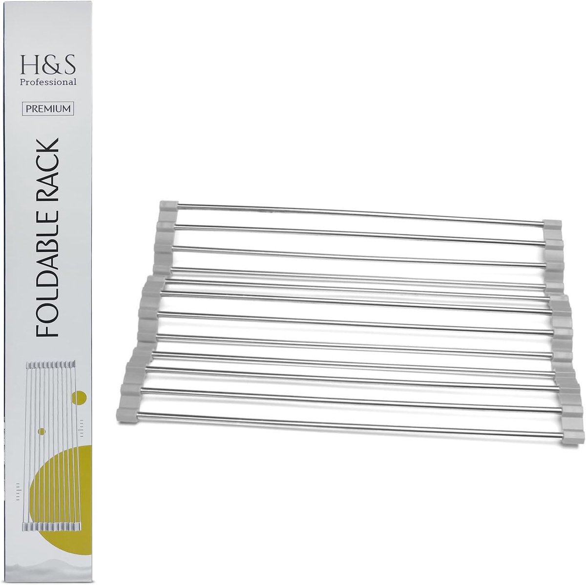 Afvoerrek RVS - Keuken Organizer - Vaat Drogen - Oprolbaar Ontwerp - 60x45 cm - Zilver
