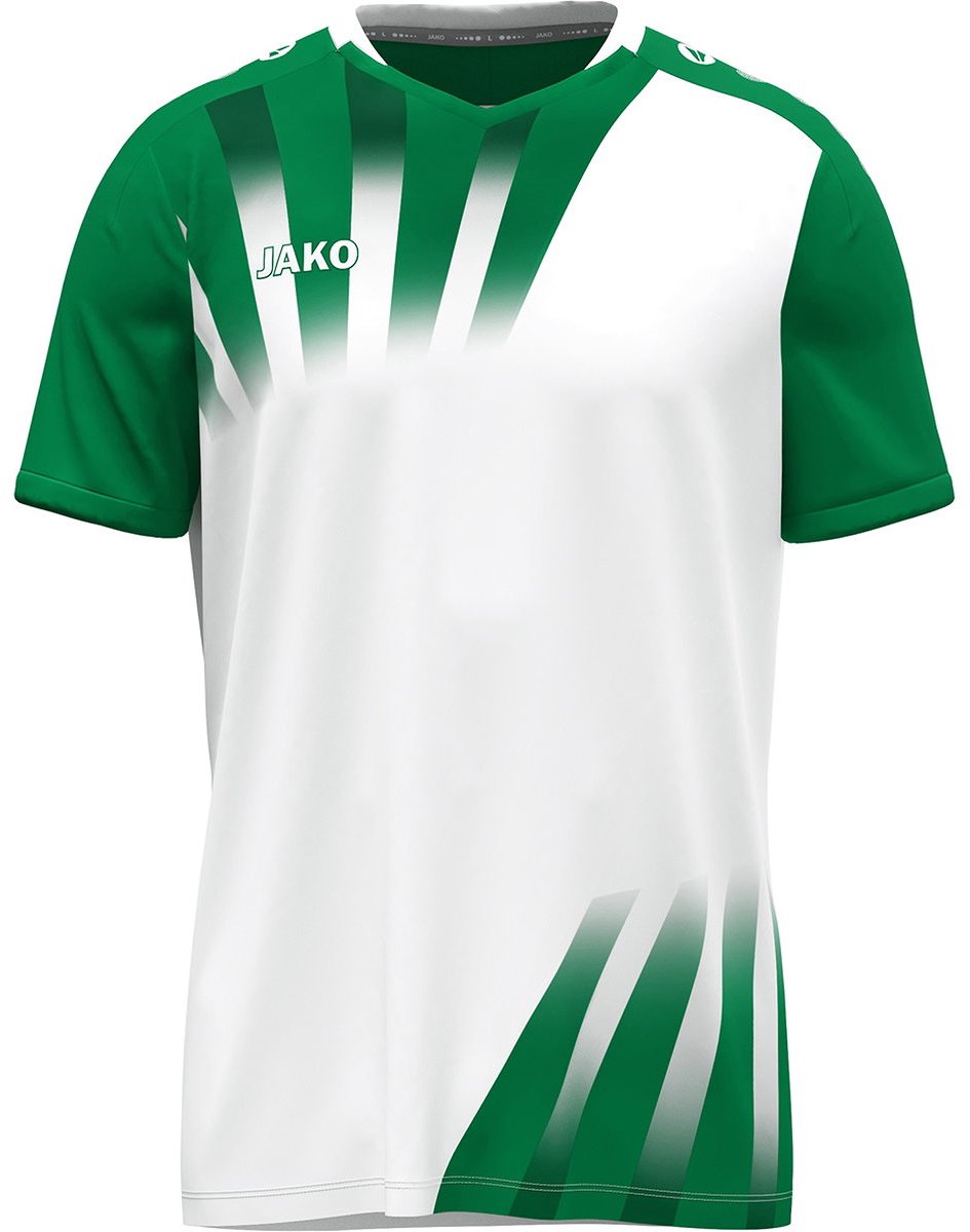 Jako Vintage Shirt Korte Mouw Heren - Wit / Groen | Maat: L