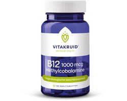 Vitakruid B12 1000 mcg Actief Methylcobalamine 180 Smelttabletten