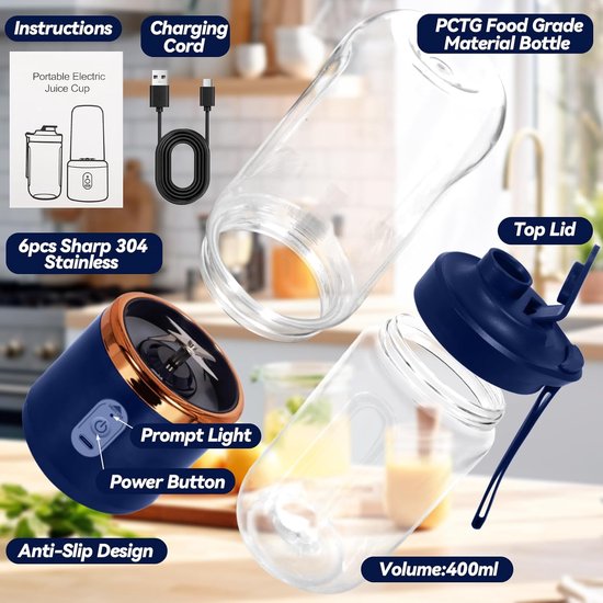 Blender To Go - Smoothie Maker - Draagbare Blender - blenderaccessoire van Merkloos — afbeelding 2