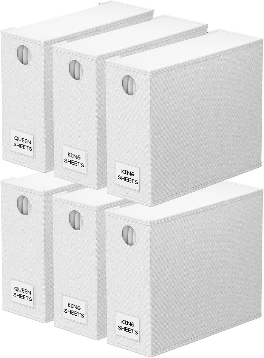 Laken Organizer Set - Beddengoed Opslag - Linnenkast Opruimen - Met Handig Raam - XL Maten - Wit