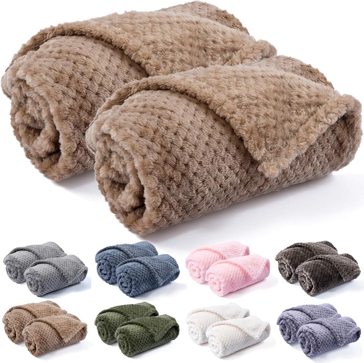 Huisdierdeken - Katten Hondendeken - Warmte Comfort - Huidvriendelijk Pluche - 61x81 cm - Lichtbruin