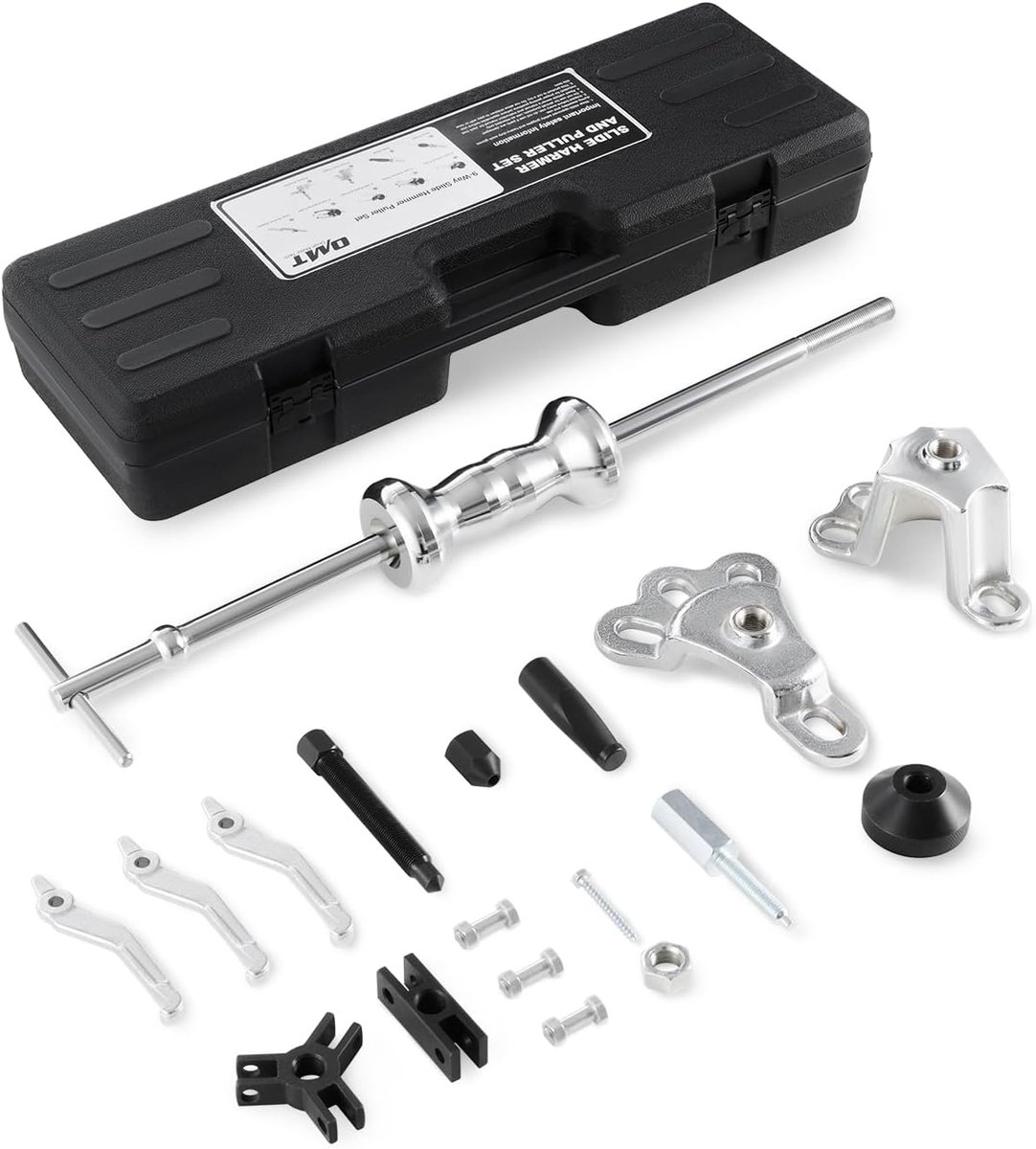 Schuifhamer Trekker Set - Lagers Trekker - Auto Onderhoud - 9-Weg Universeel - 7.37 kg - Zwart