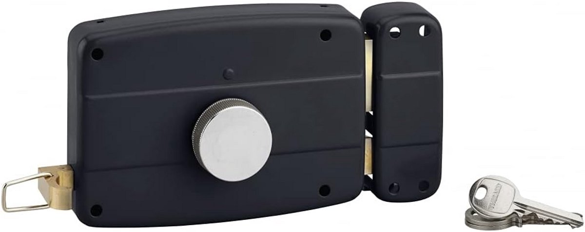 Stevig Knopslot voor Garagedeur Rechtsdraaiend - Zwart Slot met 3 Sleutels
