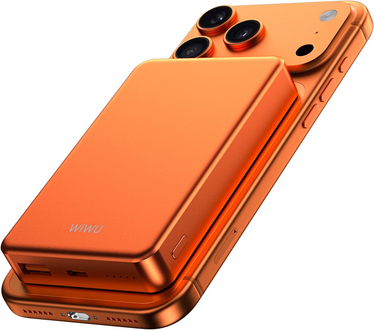 WiWU Powerbank 10000mAh MagSafe Ultra Dun Oranje - WiWU - €34,99