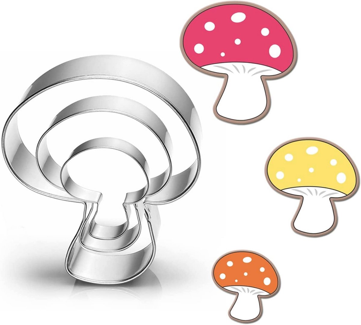 Set van 3 Diverse Metalen Vormpjes voor Cookies en Fondant