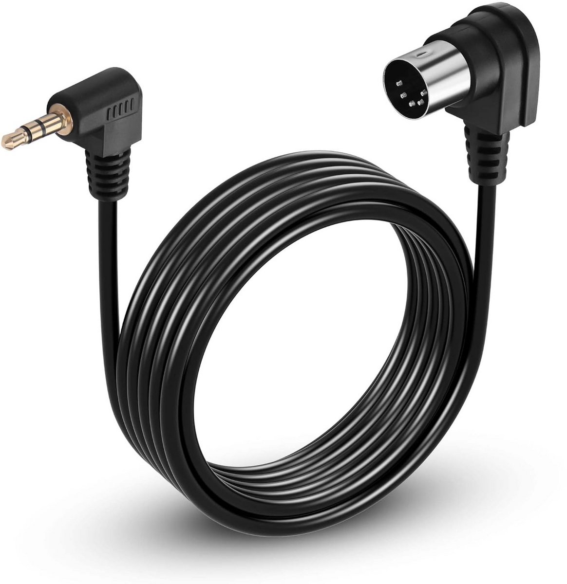 90 Graden DIN 5-Pin naar 3.5mm Kabel voor MIDI Keyboard en Stereo Audio