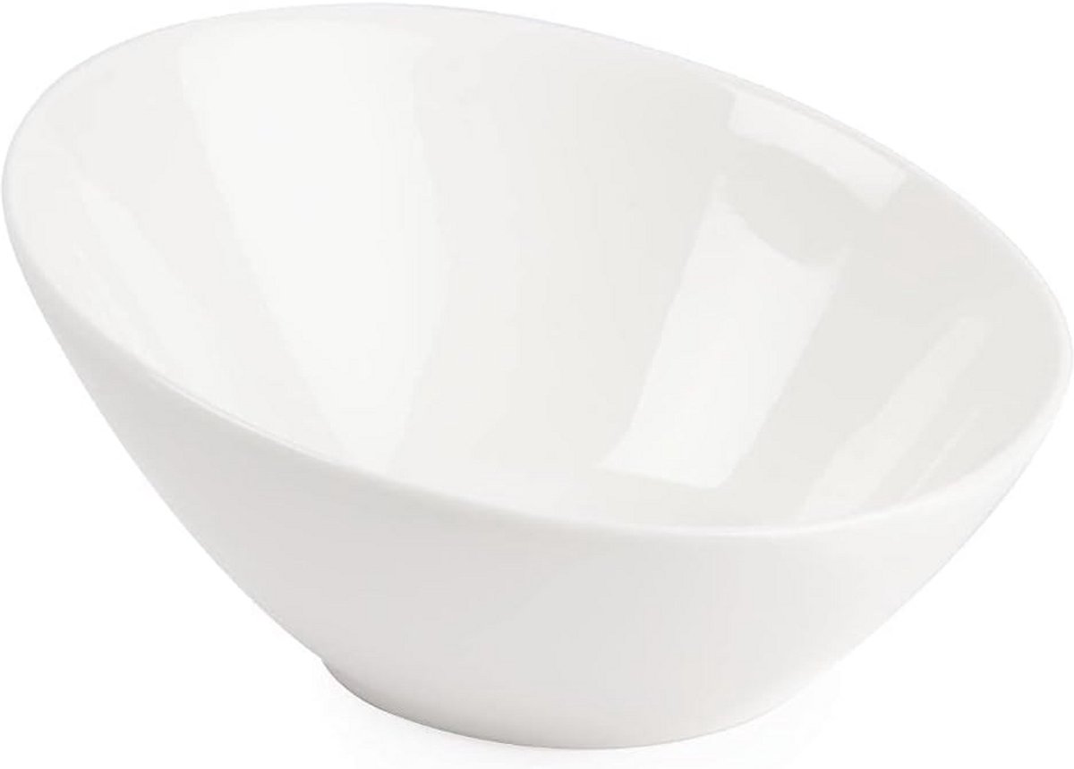 Ovale schuine kommen 148 mm wit (6 stuks) voor restaurants en horeca