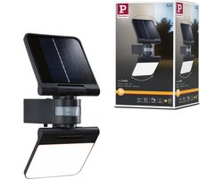 Paulmann Solar LED wallwasher Lesla Schemergestuurde bewegingsmelder (IR) IP65 hoekig 150 × 319 mm 3000K 12,5W 1000lm 3,7V Antraciet Kunststof