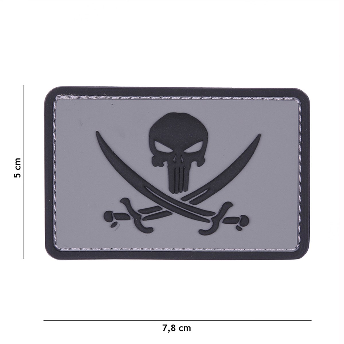 Punisher Pirate Patch | Black-Grey | 101Inc