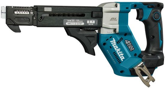 Makita DFR552 18V accu bandschroefmachine 25-55mm borstelloos, hout- en gipsplaat bevestigen, automatische schroefaanvoer