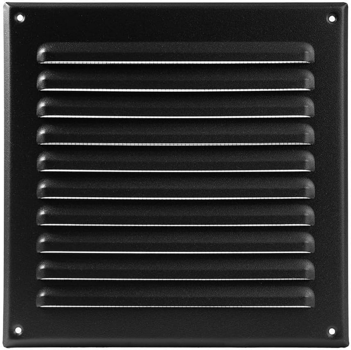Vierkant Ventilatierooster Zwart 250x250mm - Metalen Luchtopening voor Buitenmuur