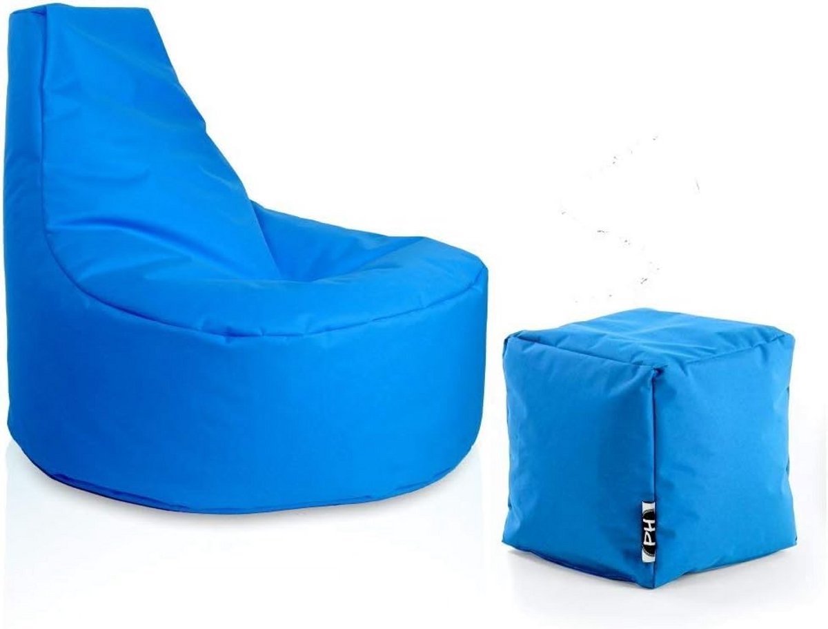 Grote Zitzak met Kubus Kruk Set - Comfortabele Lounge Zetel voor Gaming en Ontspanning