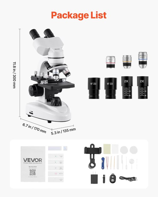 Binoculaire Microscoop - 40x-2000x Vergroting - Professionele Laboratorium Microscoop - LED Verlichting - Inclusief Telefoonhouder - Aluminium Behuizing - Biologische Microscoop - School - Thuis - Studenten - Onderzoek - Microscoop Set van MELVRA — afbeelding 5