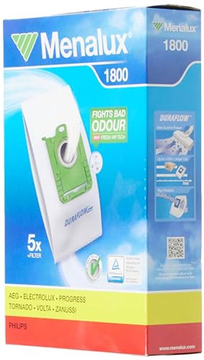 Stofzakken 5 stuks met Duraflow anti-geur voor S-bag, UltraSilencer en meer