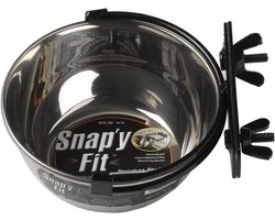 Roestvrijstalen Pet Bowl met Snap'y Fit Systeem voor Honden en Katten - 10 oz