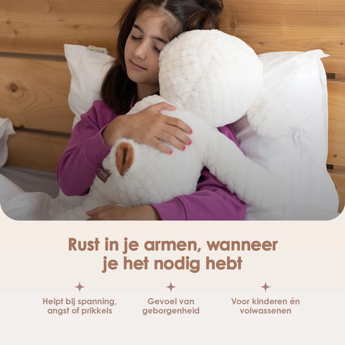 Lotgenootje Verzwaringsknuffel Schaap - 45cm/2kg - Verzwaarde Knuffel - Weighted Stuffed Animal - Sensorisch Speelgoed - Zware Knuffel Anxiety - Plushie — afbeelding 2